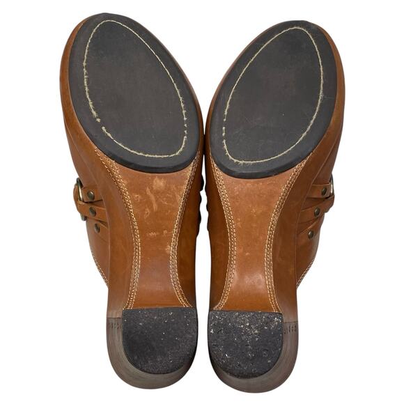 Frye Women’s Cheryl Triple Ring Brown Leather Mule Clog Size US 8.5 - Picture 9 of 11